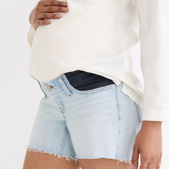 Madewell Maternity Light Blue Denim Cutoff Shorts - Picture 1 of 7